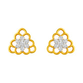 22k Yellow Cubic Zirconia Stud Fancy Earrings with gold weight of 3.79g